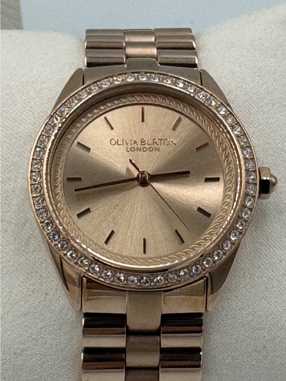 OLIVIA BURTON Rose Gold Crystal Bezel Bracelet Watch- STUNNING!